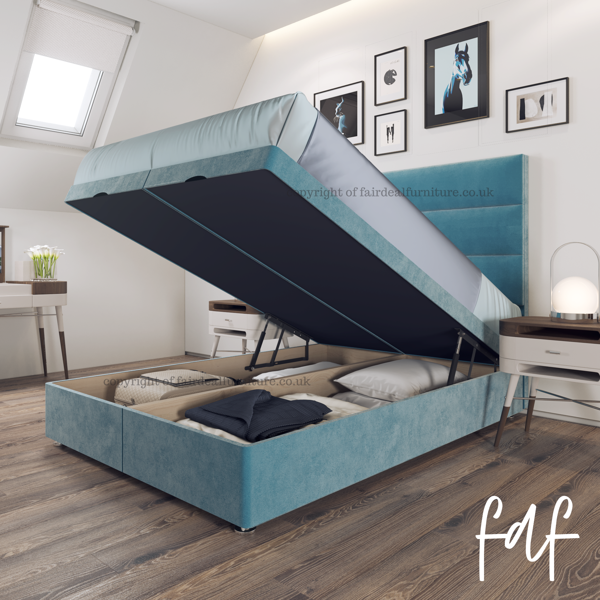 Teal deals divan bed